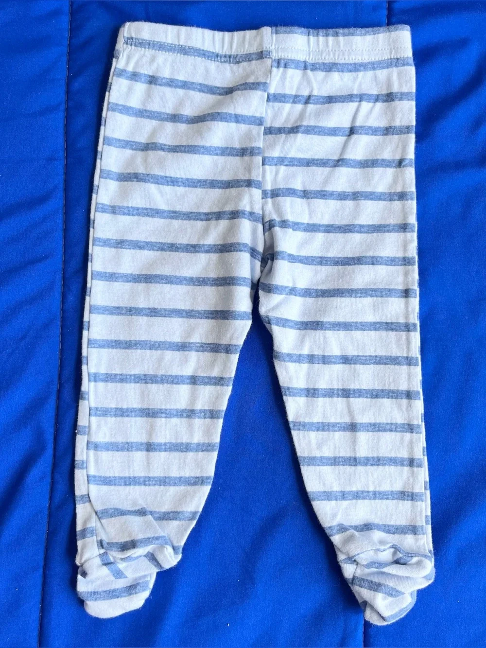 GERBER Organic Off-White Blue Bear Long Sleeve & Pant Outfit Set 3-6 Months